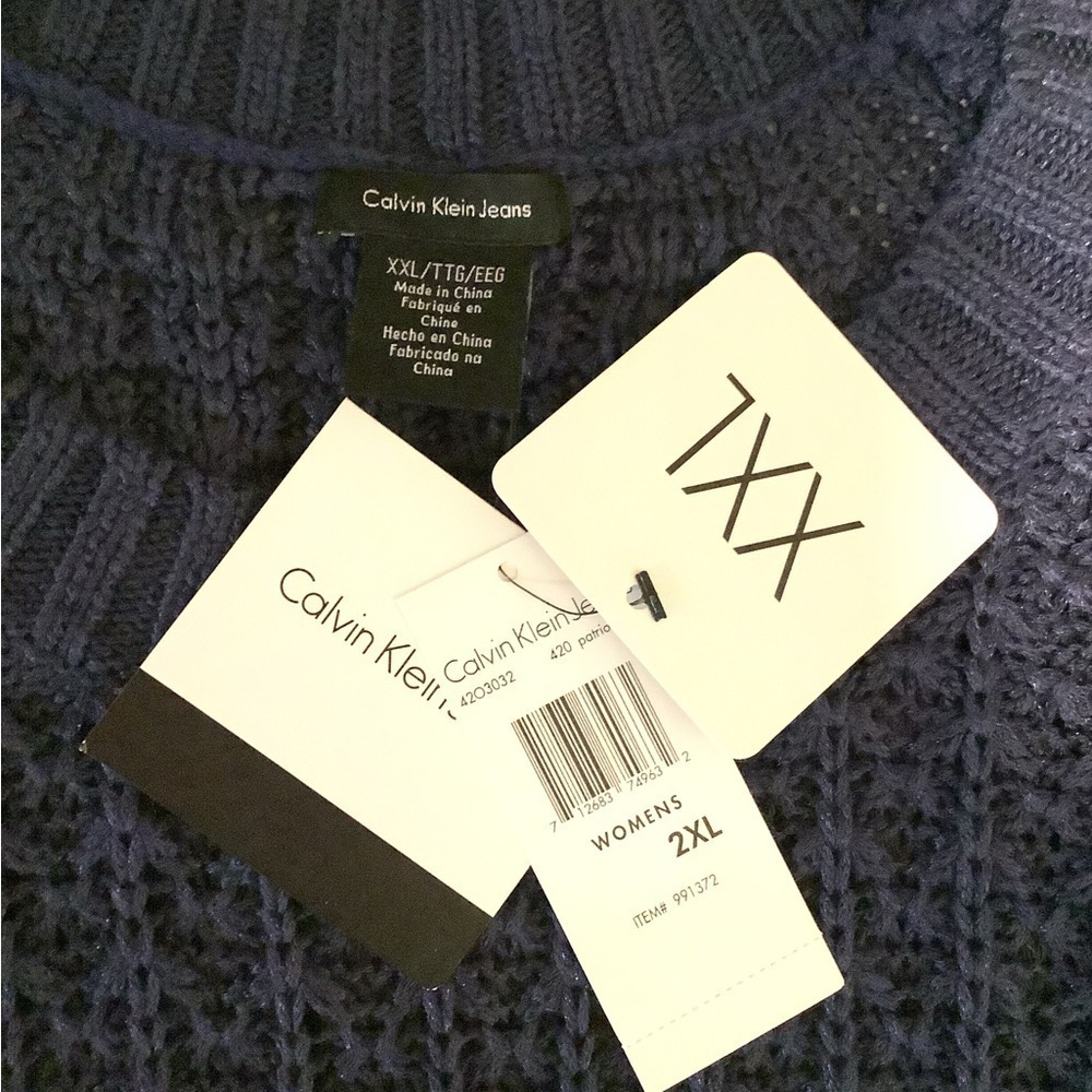 Calvin Klein jeans Women’s pullover core texture mixed crew sweater XXL - Picture 7 of 10